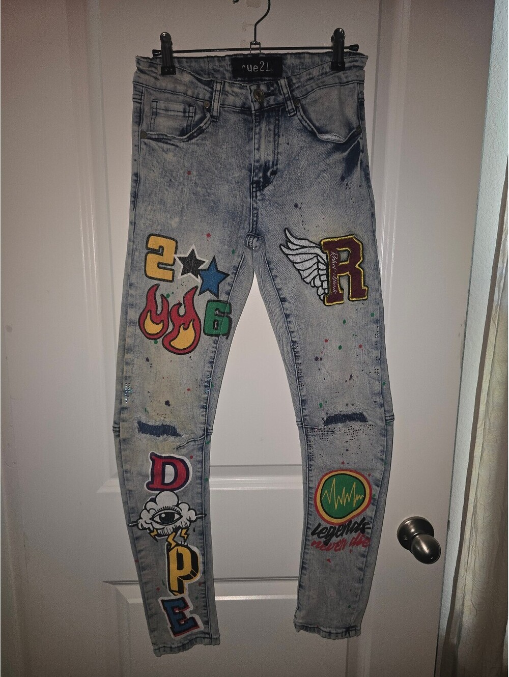 Rue21 Skinny Arc Supreme Flex Denim Jeans with Patches